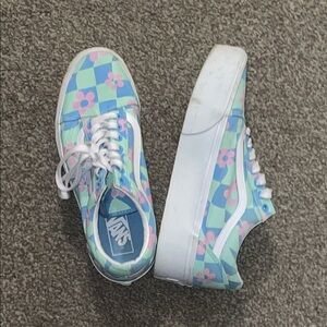 Vans Women's Pastel Floral Checkered Sneakers